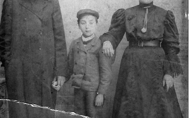 My great great grandparents Yudel David and Esther Merves with their son Zelig, c. 1920 in Lithuania