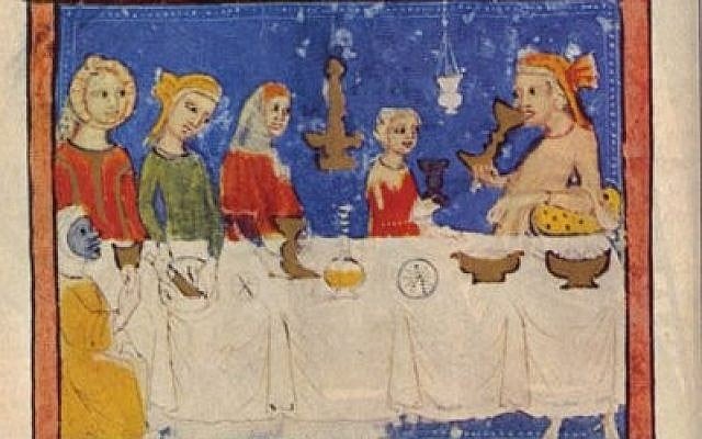 The four sons, from the 14th century Sarajevo Haggadah. (via The Times of Israel)