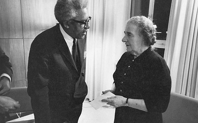 Meeting with Golda Meir, Prime Minister of Israel, 1976. Courtesy Bayard Rustin Estate