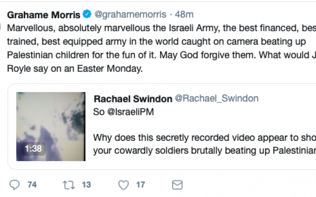 Grahame Morris sharing fake news
