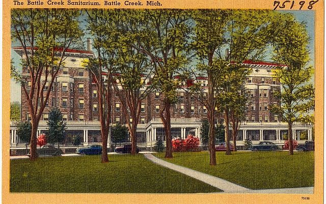 The Battle Creek Sanitarium, Battle Creek, Michigan. (Public Domain, Boston Public Library Tichnor Brothers collection/ Wikimedia Commons) The Battle Creek Sanitarium, Battle Creek, Michigan. (Public Domain, Boston Public Library Tichnor Brothers collection/ Wikimedia Commons)