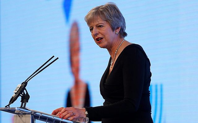 Prime Minister Theresa May speaks at UJIA charity dinner in London. Photo credit: Peter Nicholls/PA Wire Prime Minister Theresa May speaks at UJIA charity dinner in London. Photo credit: Peter Nicholls/PA Wire