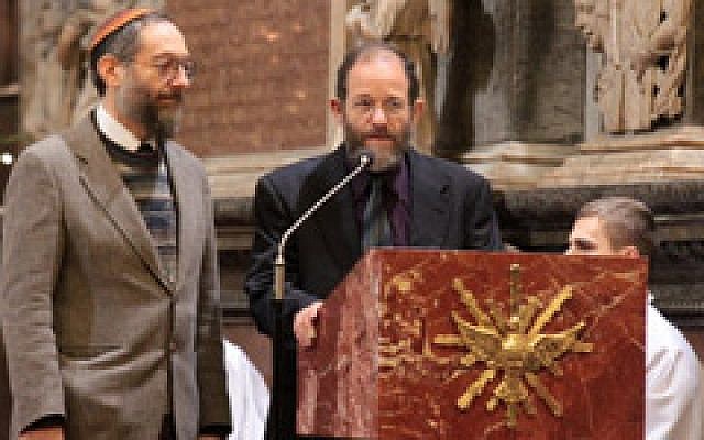 Alon Goshen-Gottstein and Stanislaw Krajewski, Day of Judaism, Tarnow, 2010. (Courtesy)