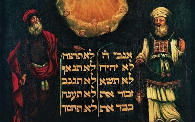 Moses and Aaron with the Ten Statements.