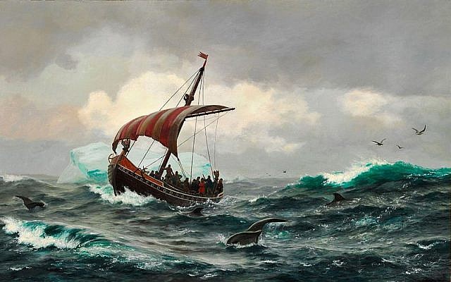 Summer on the Greenland coast, circa year 1000, by Carl Rasmussen. (Wikipedia)