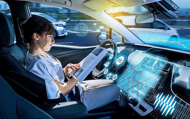 Illustrative. 'Drivnig' a self-driving car. (iStock)