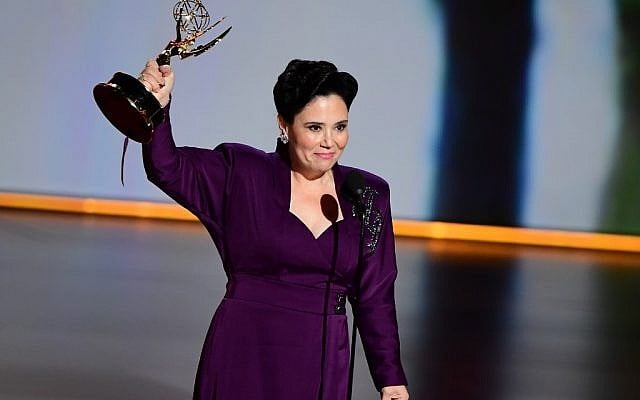 Alex Borstein accepts the Supporting Actress, Comedy award for "The Marvelous Mrs. Maisel" onstage during the 71st Emmy Awards at the Microsoft Theatre in Los Angeles on September 22, 2019. (Photo by Frederic J. BROWN / AFP)