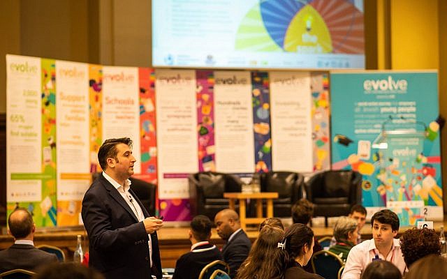 JLGB chief executive Neil Martin speaking at the launch of Evolve (JLGB on Facebook via Jewish News)
