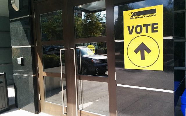 Canadian polling station entrance (Flickr)