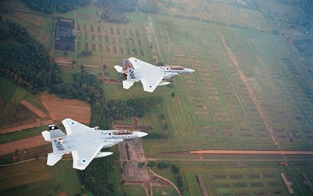 The Israeli Air Force flies over Auschwitz