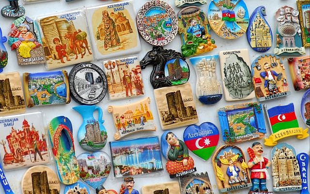 Colorful fridge magnets on sale in Baku, capital of Azerbaijan. (Larry Luxner)