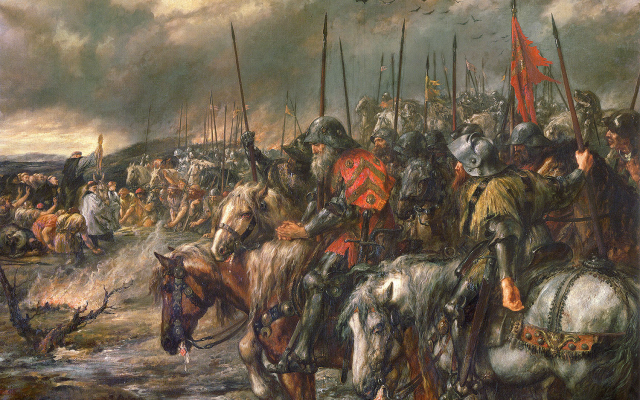 Morning of the Battle of Agincourt, 25th October 1415, by Sir John Gilbert. (Public Domain/ Wikimedia Commons) Morning of the Battle of Agincourt, 25th October 1415, by Sir John Gilbert. (Public Domain/ Wikimedia Commons)