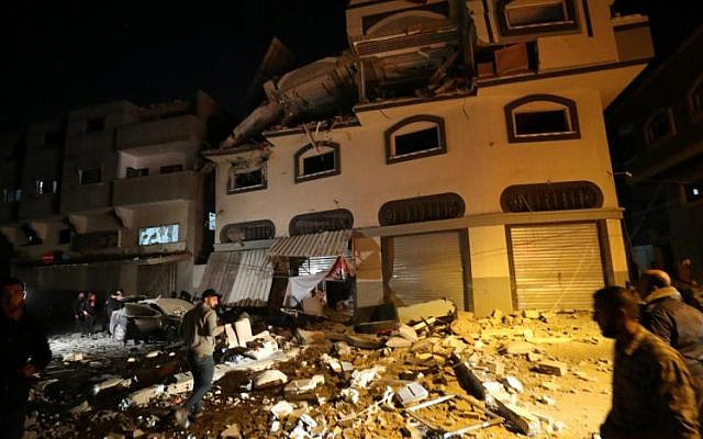 Upper floor of al-ata family house just after IDF missile direct hit