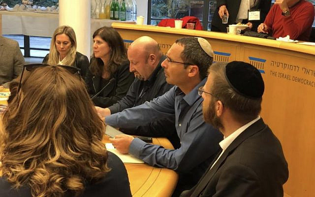 JCPA participants at a session at the Israel Democracy Institute. Photo by Haya Luftig.