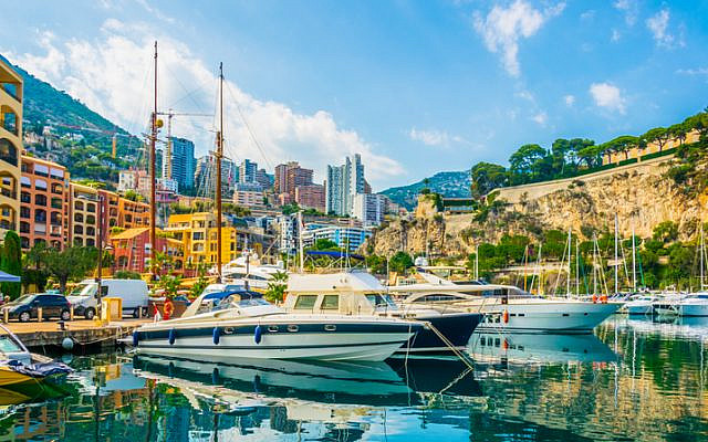 Old town of Monaco viewed from Port de Fontvieille