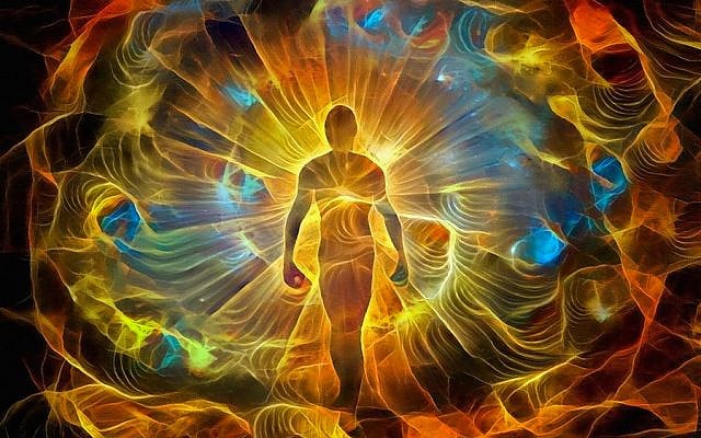 Spiritual painting in vivid colors. Inner Light. 3D rendering
