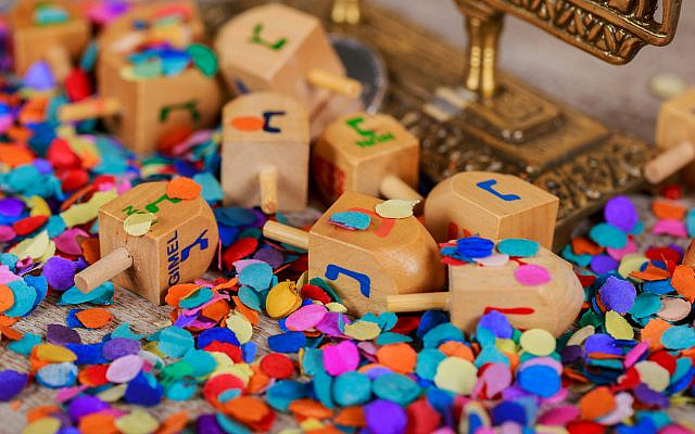 Illustrative. Dreidels and confetti, for Hanukkah. (iStock)