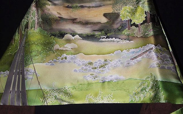 Hand-painted silk tallit by Diane Fredgant.  Image courtesy of the artist.