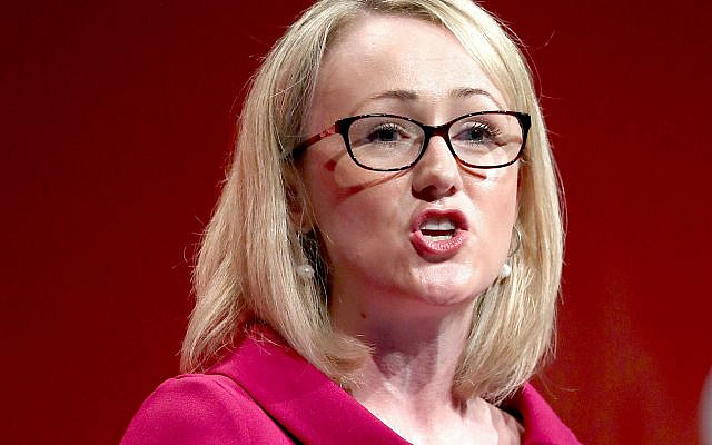 Rebecca Long-Bailey. (Photo credit: Gareth Fuller/PA Wire - Jewish News )