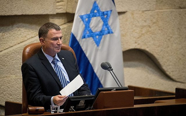 Knesset Speaker Yuli Edelstein presides over a Knesset plenum session, on June 12, 2019. (Yonatan Sindel/Flash90/File)