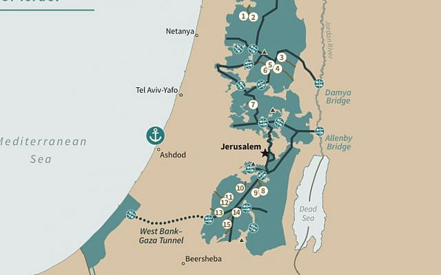 A close-up of the Trump administration's "Vision for Peace Conceptual Map" published on January 28, 2020.