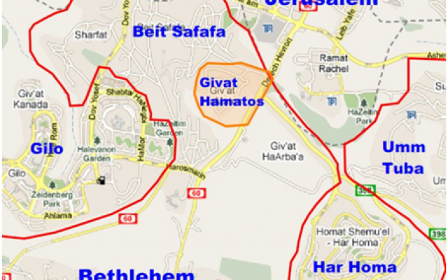 The most eastern part of the most southern part of Jerusalem.
Reproduced with kind permission of the copyright holder .
NB: There are all kinds of writings and lines on this map which we'll put in place when we describe the situation on the ground (pardon the pun).