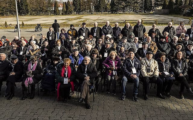 Holocaust Survivors on a JRoots journey to Auschwitz in 2020 (credit JRoots)