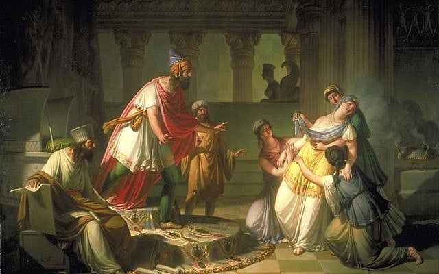 'Esther before Ahasuerus,' by Franc Kavčič. (Wikipedia)