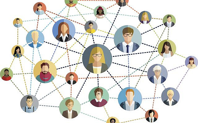 Social network - multicolored vector illustration