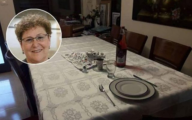 Miriam Peretz's table for one. (Facebook)