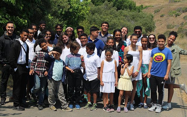 Campers at Camp Be’chol Lashon, a summer camp for young Jews of color. (Courtesy)