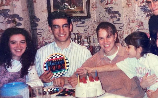 My 18th birthday, and my brothers' joint celebration graduating from grad school and college. In the picture from left to right, my future sister-in-law Tamara, my brother Bentzi, me, my sister Zahava and my brother Boaz, and the perfect Strawberry Shortcake.