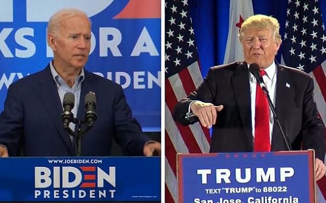 Biden (left) and Trump (Right) spar over differing perspectives on Israel and the Middle East

Source:https://static.timesofisrael.com/blogs/uploads/2020/05/Capture5826.jpeg