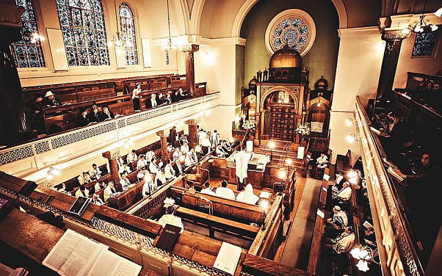 A barmitzvah at Lauderdale Road Synagogue, Maida Vale, London. Credit: Blake Ezra via Jewish News