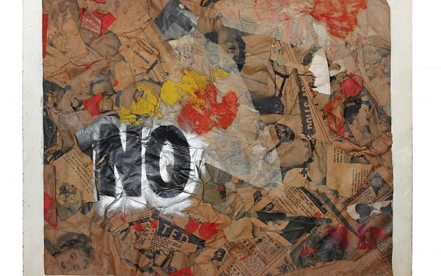 Silver No on Torn Pinups, 1963 (circa) Retrieved from: The Boris Lurie Art Foundation Website