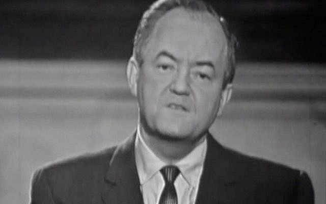 Senator Hubert Humphrey as he appeared on the March 18, 1964 CBS Broadcast participating in a live TV debate against Senator Strom Thurmond. Humphrey was floor manager of the Civil Rights Bill and fighting to have the Bill pass in the Senate. Thurmond was highly opposed to the Bill. Senator Hubert Humphrey as he appeared on the March 18, 1964 CBS Broadcast participating in a live TV debate against Senator Strom Thurmond. Humphrey was floor manager of the Civil Rights Bill and fighting to have the Bill pass in the Senate. Thurmond was highly opposed to the Bill.