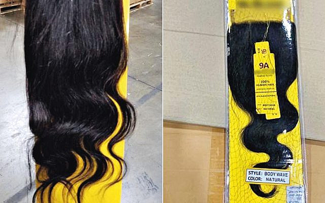 Human hair seized by US customs reportedly taken from Uyghur Muslims in China. (Jewish News)