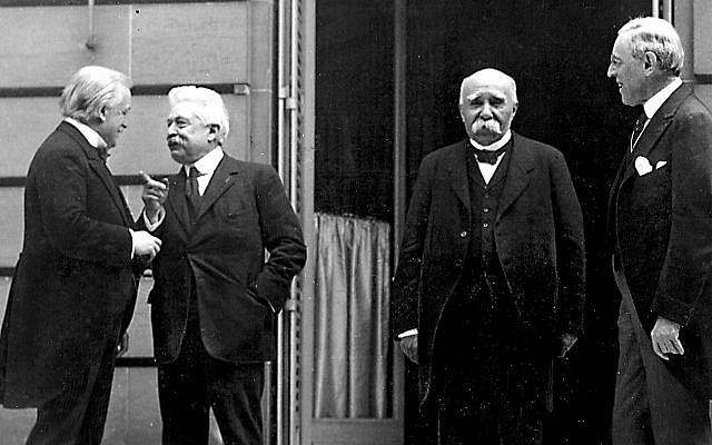 "The Big Four" at the Paris Peace Conference (l-r, David Lloyd George of Britain, Vittorio Emanuele Orlando of Italy, Georges Clemenceau of France, and Woodrow Wilson of the United States). (Public Domain/ Wikimedia Commons) "The Big Four" at the Paris Peace Conference (l-r, David Lloyd George of Britain, Vittorio Emanuele Orlando of Italy, Georges Clemenceau of France, and Woodrow Wilson of the United States). (Public Domain/ Wikimedia Commons)