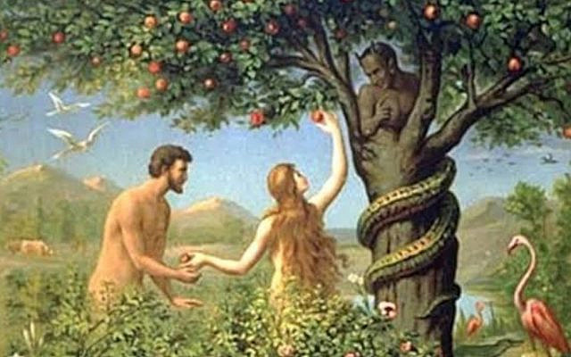 Detail from Original Sin, Adam and Eve in The Garden Of Eden, late c. 19th. (Twitter)