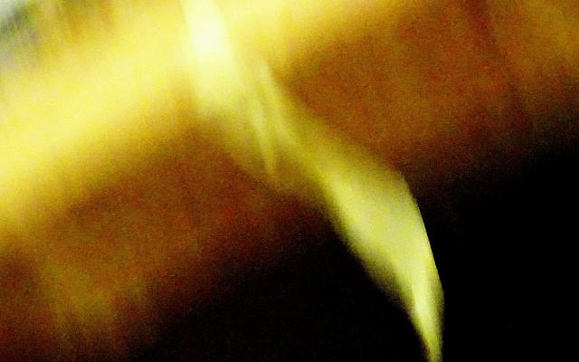 Inna Rogatchi (C). The Flight of Thought I. Homage to Lord Rabbi  Sacks. Lapice pastel, hand-applied pigment of light gold on authored original archival print on cotton paper.  40 x 50 cm. 2019. The Light of the First Day series. Jewish Mysticism project.
