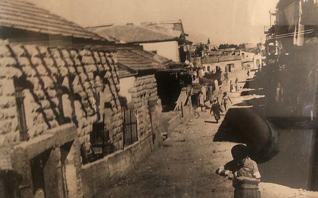 Geza and Phoebe's house (left side) in Nachlaot, Jerusalem, 1920.