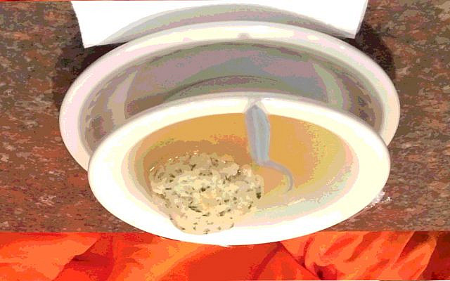 The ultimate bowl of matzo ball soup.  Image by Audrey N. Glickman, used with permission.