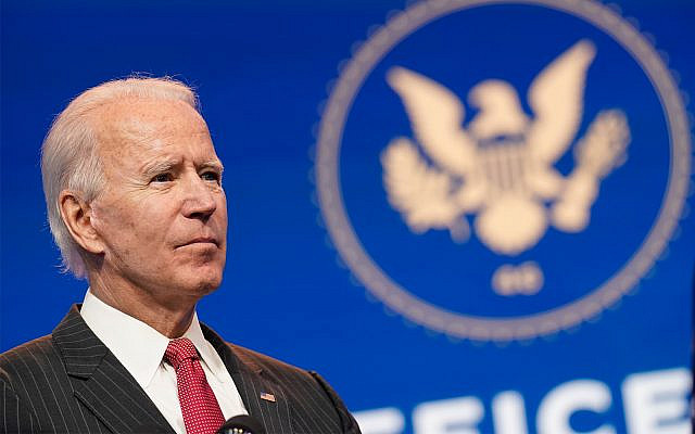 US President-elect Joe Biden speaks at The Queen theater in Wilmington, Delaware, Nov. 19, 2020. (AP Photo/Andrew Harnik)