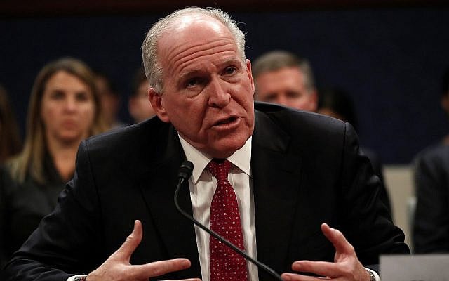 Former CIA Director John Brennan testifies on Capitol Hill in Washington, May 23, 2017, before the House Intelligence Committee Russia Investigation Task Force (AP Photo/Pablo Martinez Monsivais)