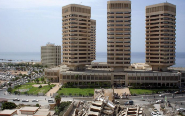 Three tower blocks, the el Emad Towers , reportedly stand on the site of the Tripoli Jewish cemetery, Libya (From Facebook via Lyn Julius of Harif/Jewish News)