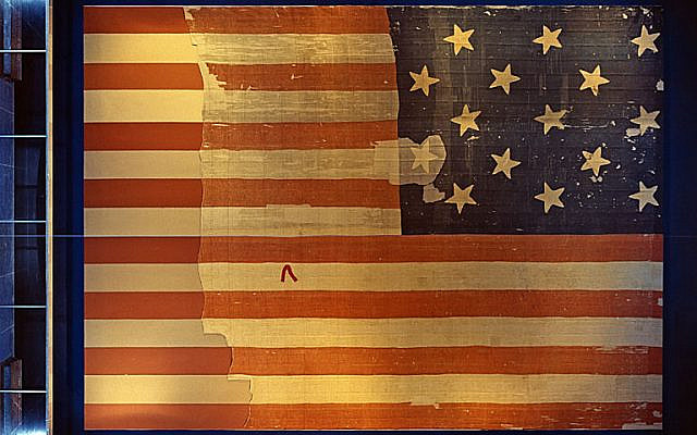 The 15-star, 15-stripe 'Star-Spangled Banner' that inspired the poem. (Public Domain/ Wikimedia Commons) The 15-star, 15-stripe 'Star-Spangled Banner' that inspired the poem. (Public Domain/ Wikimedia Commons)