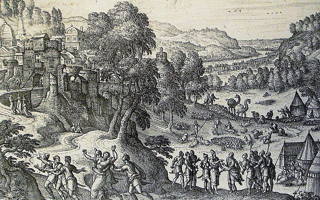'Dinah and Shechem,' in the collection of Revd. Philip De Vere at St. George’s Court, Kidderminster, England. (The Phillip Medhurst Picture Torah 170, Wikimedia Commons)