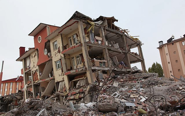 Apartment building in Van, Turkey following an earthquake. (Stock)