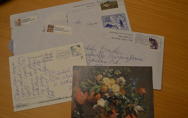A sample of the author's mail to his mother.