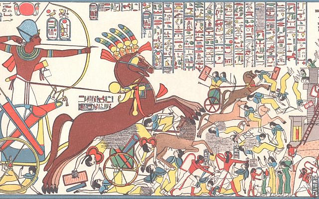 Color reproduction of the relief depicting Ramesses II storming the Hittite fortress of Dapur, 1879. (Wikipedia) Color reproduction of the relief depicting Ramesses II storming the Hittite fortress of Dapur, 1879. (Wikipedia)